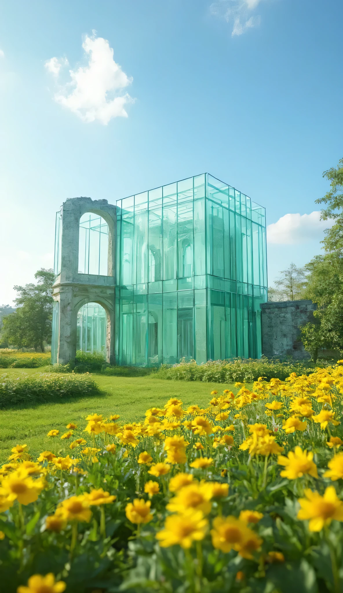  in high-definition images、I'm on a colorful prairie {x} Light Purple Clear Glass Castle Masterpiece、最良 High Quality DVD 、High Quality DVD 、high resolution CG Unity 8K 壁紙 、 古代のガラス城の遺跡  Scenery、Outdoors、English Prairie、Blue sky passing through 、 Remains of an English Glass Castle 、 From Above the Flower Field Ruins 、 Scenery、nature、 null, Award-Winning Photos, high resolution,I'm on a Colorful Prairie、 color difference, Photorealism , Highly Detailed Castle Ruins。