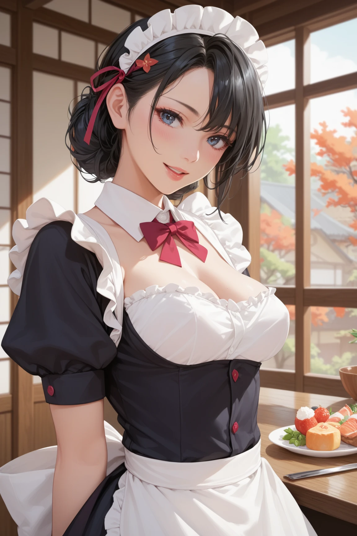 very cute and beautiful girl,(highly detailed beautiful face),(smile),blush, cowboy shot, BREAK standing, (skirt lift:1.3), show off , panties(white panties), hair, black hair, black dress, (school uniform), (shuuchiin academy school uniform), long sleeves, armband, ribbon, (red ribbon, neckband), BREAK flower garden, narrow stone pathway, shrubbery, distant trees, (best quality,masterpiece:1.0), absurdres, highres, ultra-detailed, extremely detailed,32k,8k resolution, intricate details, cinematic scene, detailed background, solo, dynamic angle,(open shirt:1.8),(show off nipples:1.6), (exposi breasts:1.3), (exposed chest(no bra:1.3),(very flat chest1.6),(very short miniskirt1.6),belly button