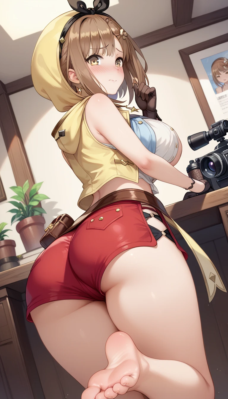 (NFSW),anime, Beautiful Face, Highly detailed face, two exact legs、Detailed eyes, Highly detailed background, Perfect lighting, Accurate weapons, Beautiful blonde hair, Accurate hands, Accurate Fingers, whole body, One girl, alone, Hoshino Ruby, oshi no ko, indoor, Detailed heels, Black high heels, Detailed thighs, Absurd, High resolution, Super sharp, 8K, masterpiece, View your viewers, Teasing Smile, Clubbing, At the nightclub, Nightclub costumes, Get on the floor, Cowgirl, Looking over your shoulder, (Rear view:1.25), View,