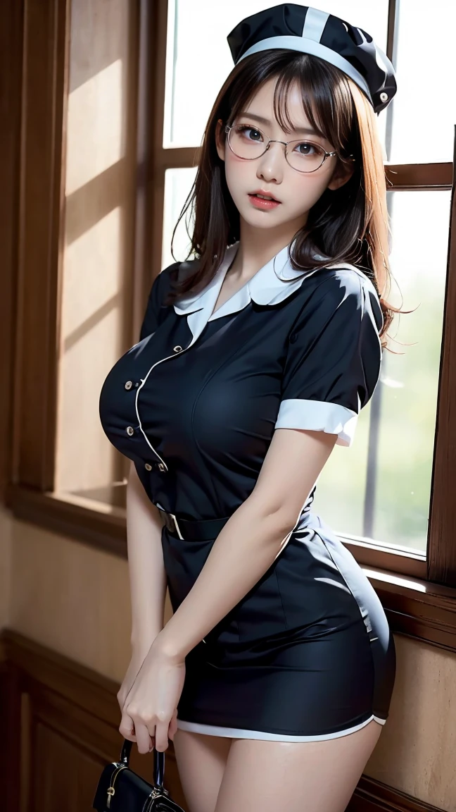 ((Best picture quality,8K))，Korean, top beauty，Very beautiful，(Medium shot:1.2), {{mature woman, 30-year-old lactating woman}}，(long black brown hair),（Real big tits, real detailed tits), (Huge breasts:1.4),ssmile, (In the school), (sex pose), seductive face, pervert woman, (black collared tight T-shirt and black short skirts, school uniform, transparent clothes), (topless, naked), thicc, holding breast, hand open shirts,, one woman