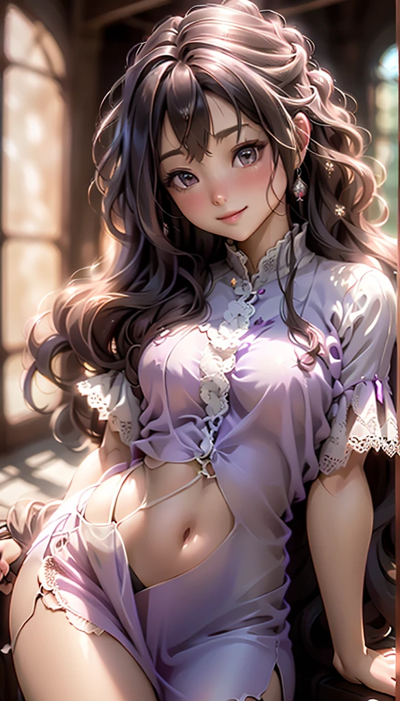 1 beautiful girl of European appearance, straight view, legs up, legs to the sides, Without underwear, maximum detail of all details, smile, pleasant lighting --auto --s2