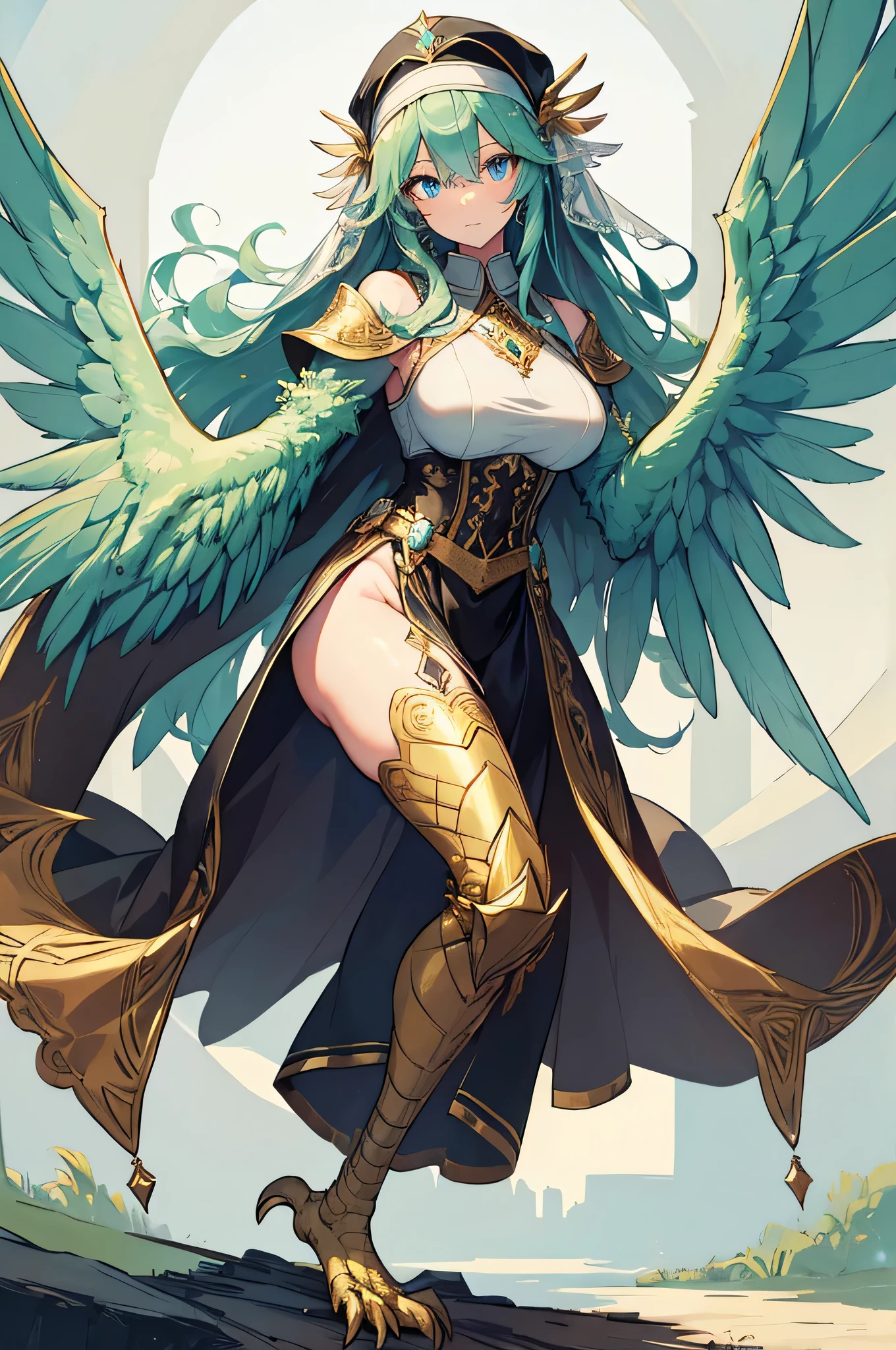 White clothes,wing, Demon Slayer, Highly detailed, Floral clothes,Elf Girl, Female earth magician