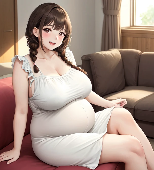 Pregnant woman, pregnant belly, multiple births, big breasts
