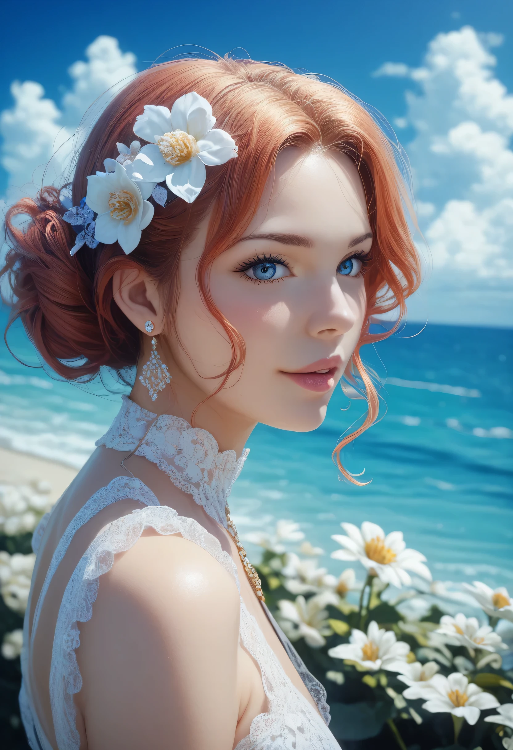 masterpiece、最high quality、high quality、Detailed CG Unity 8k Wallpaper、 Scenery、Watching the Prairie、窓の外の Scenery、色とりどりのflower、Ocean on the Other Side of the Prairie、nature、Blue Sky that seems to pass through、depth of field、high resolution、flower、Chromatic Aberration、Photorealism、very detailed、ArtStation、CG Social Trends、complicated、High detail、Dramatic、