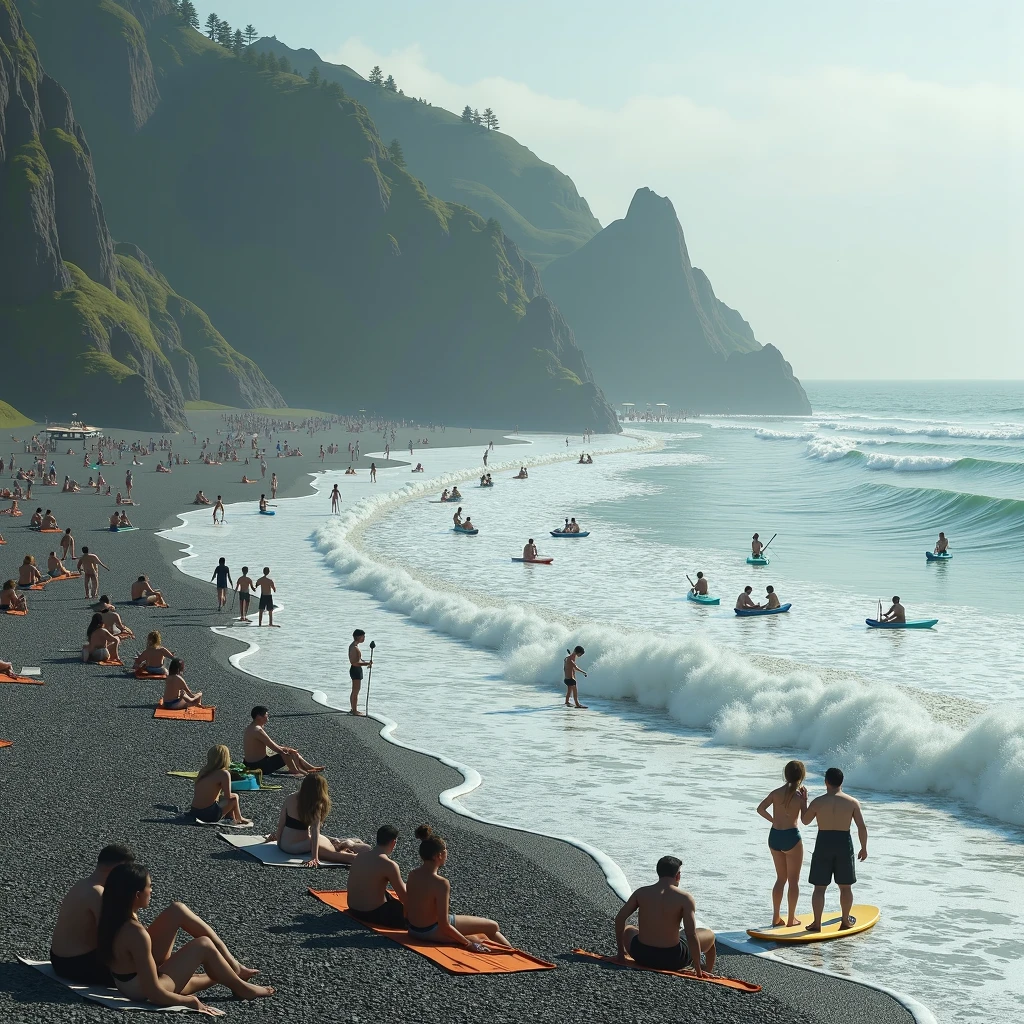 At the beach on a hot summer day, families relax by the shore where the ocean is made entirely of glowing, bubbling ral-acidzlime. Beachgoers wade into the neon green waves, their skin sizzling and bubbling as the acid slowly burns through their bodies. Children laugh as they build sandcastles, their hands melting slightly from the corrosive touch of the slime-soaked sand. Lifeguards casually watch from their stands, bandaged up from the acid burns but still offering a thumbs-up as if itâs just another day at the beach.
<lora:ral-acidzlime-flux:1>