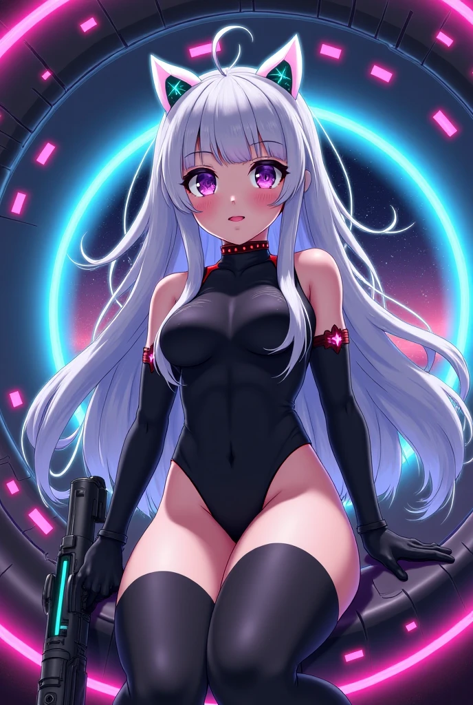 young girl, long blue hair, red eyes, ssmile, opened mouth, Pink Plug Suit, Masterpiece, hiquality