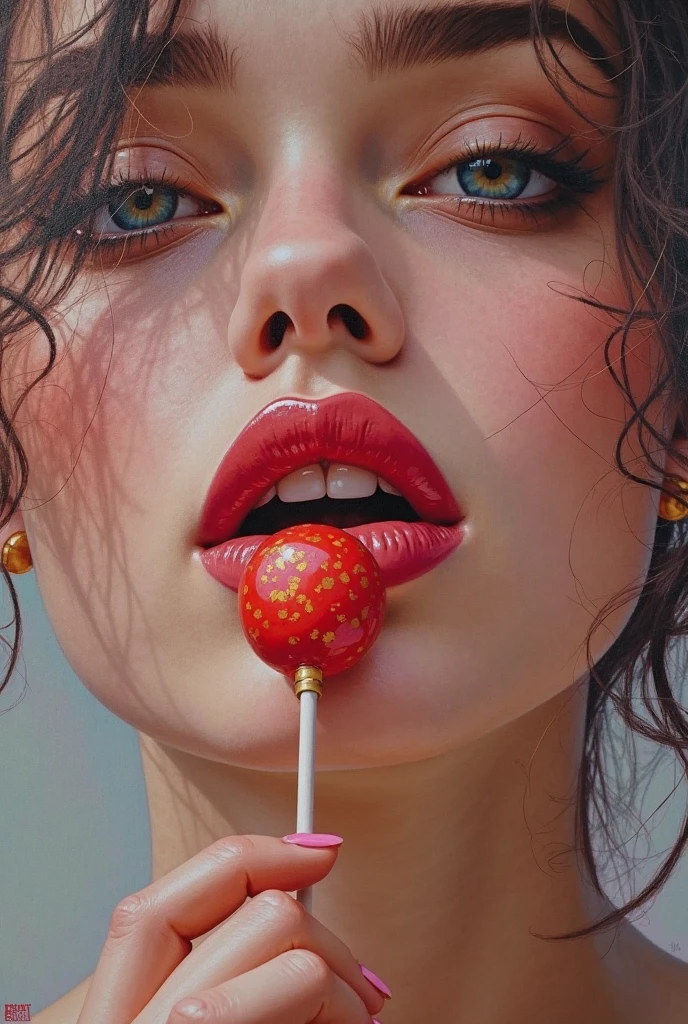 (masterpiece:1.2,Superior Quality,mirror-like,Cinematic Experience,Realistic:2.0,RAW Photos:2.0),8k,wallpaper,Beautiful and sensual female face,(Super sexyな顔:2.0),(Super sexy:2.0),(Super-functional:2.0),(dynamic:2.0),A woman licking a lollipop seductively2.0),(pop:2.0),(progressive:2.0),(psychedelic:2.0),Vector art,(Flat Design:2.0),(Background is candy:2.0),(Detailed face:2.0)