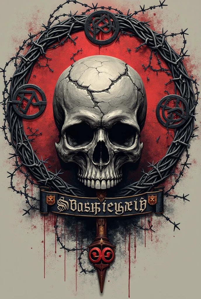 A half body, portrait of 3 girls German children long platinum blonde hair of 12 years, red leather jackets, holding in their hands a cross, background of chains, chain, more chains, many chains, , red, red fire, many background flames.