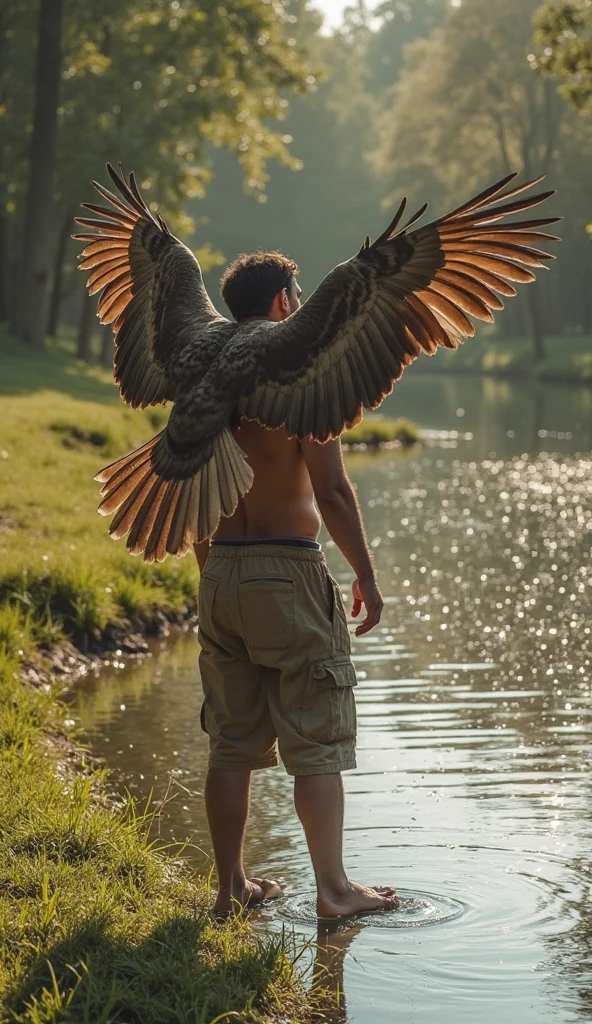 single man disrobed in yellow dress holding two birds on his head, a surrealist painting inspired by Carlo Mense, unsplash, magic realism, monia merlo, brooke shaden detailed, eric lacombe, flora borsi, naked, emotional surrealist art, brad kunkle elson peter, surrealist photography, alessio albi, mixed media photography, surreal naturist photography, homoerotic, full body, singularity, loincloth