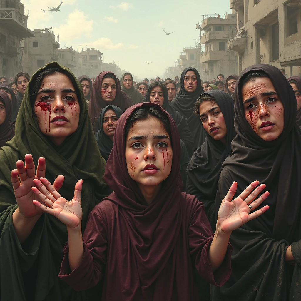 Poor women people cry and hungry