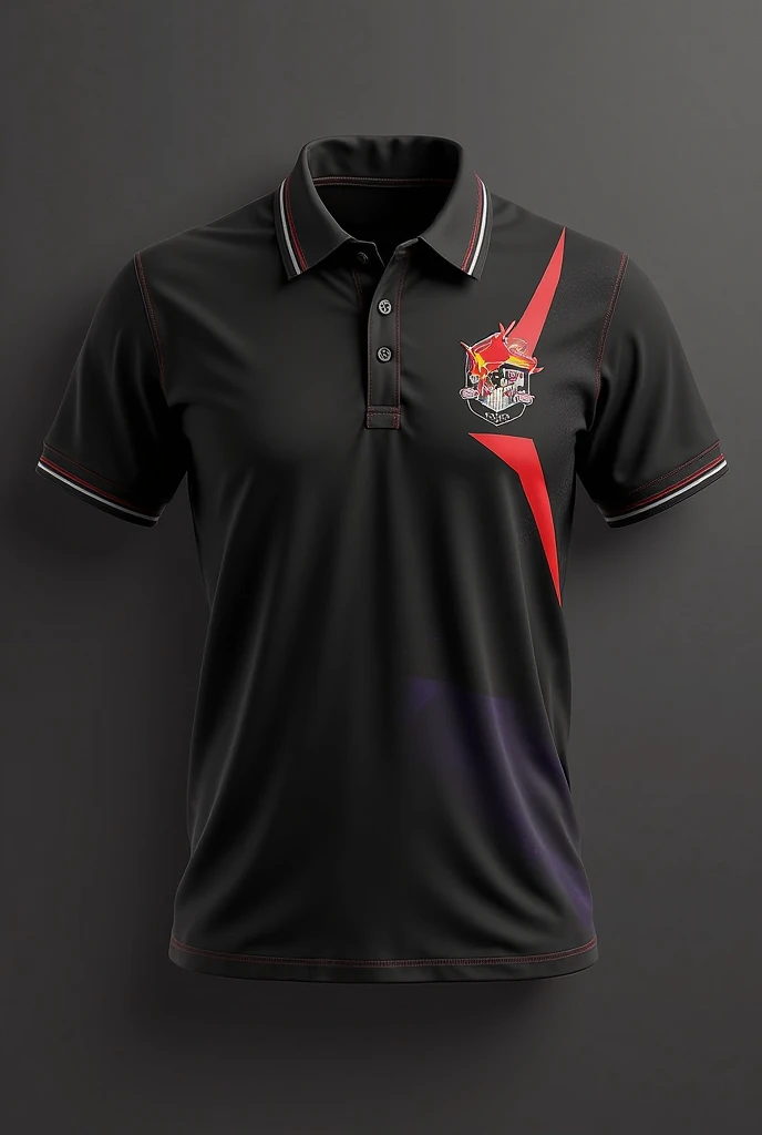 Red and white sports polo shirt, the design is elegant but the polo with a V-neck