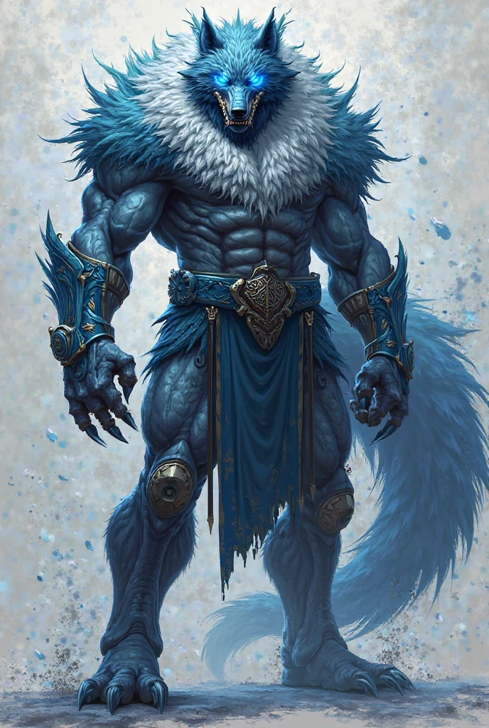 furry,wolf,male,blue and white fur,muscle