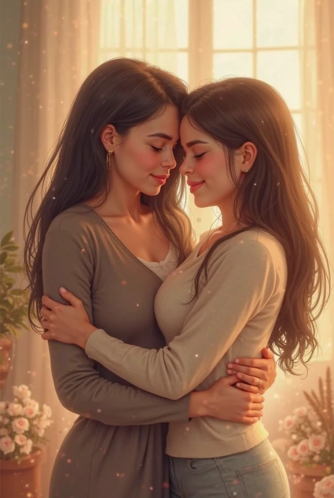 A Brazilian woman welcoming another Brazilian woman into her arms, comforting her in his arms