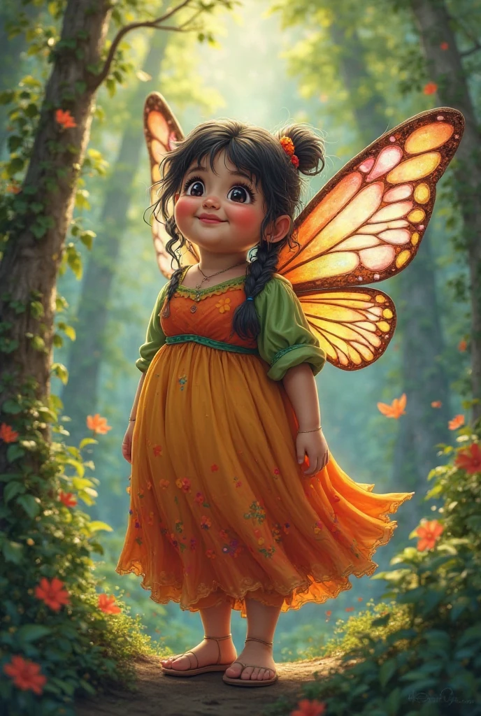 Create a scene where an adorable real baby girl is wearing a costume of the character from the cartoon Cininho ultra realistic 4k motion camera from the Peter Pan cartoon, parading on the catwalk