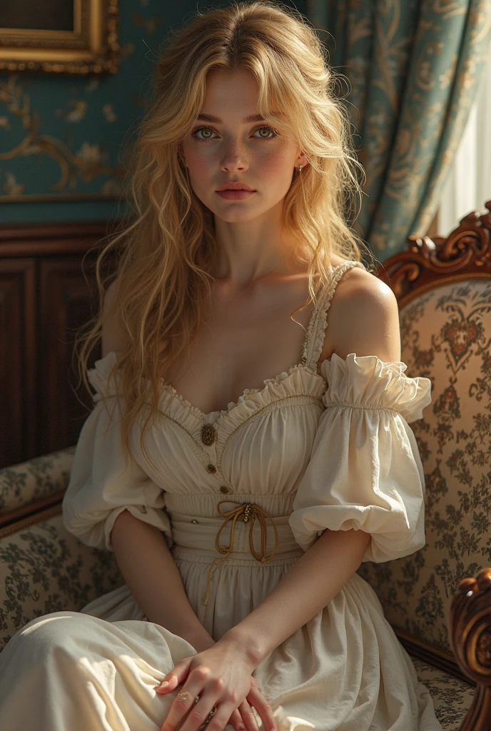 A beautiful girl sitting in a chair