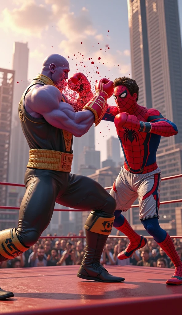 Spider-Man qui donne de l'argent rose à Lebron James