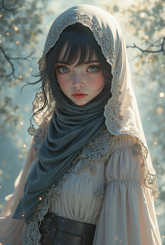 gossamer veil, sweet girl, full height, glitch, cloudpunk, professional photoshoot, real life