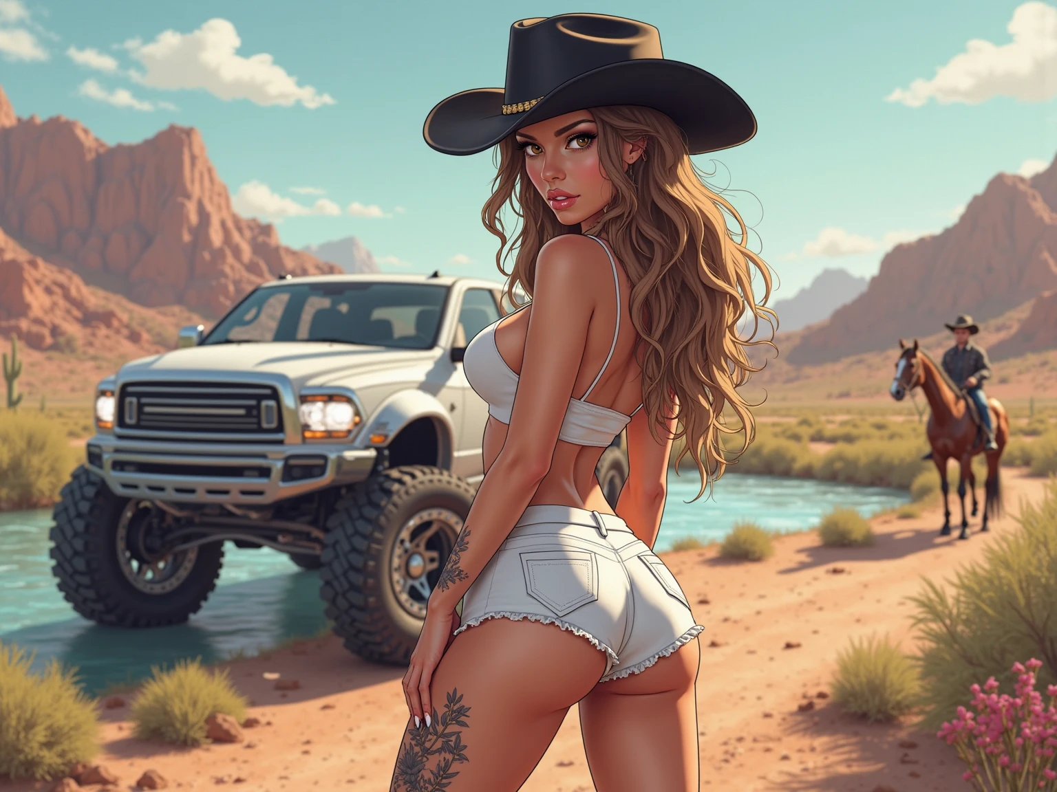 Create beautiful Akira wing, in photo of the most beautiful artwork in the world, featuring a modern punk woman, leaning against a van on a California beach, trending at ArtStation, CGSociety, Intricate, High Detail, Sharp focus, dramatic, photorealistic painting art by greg Rutkowski