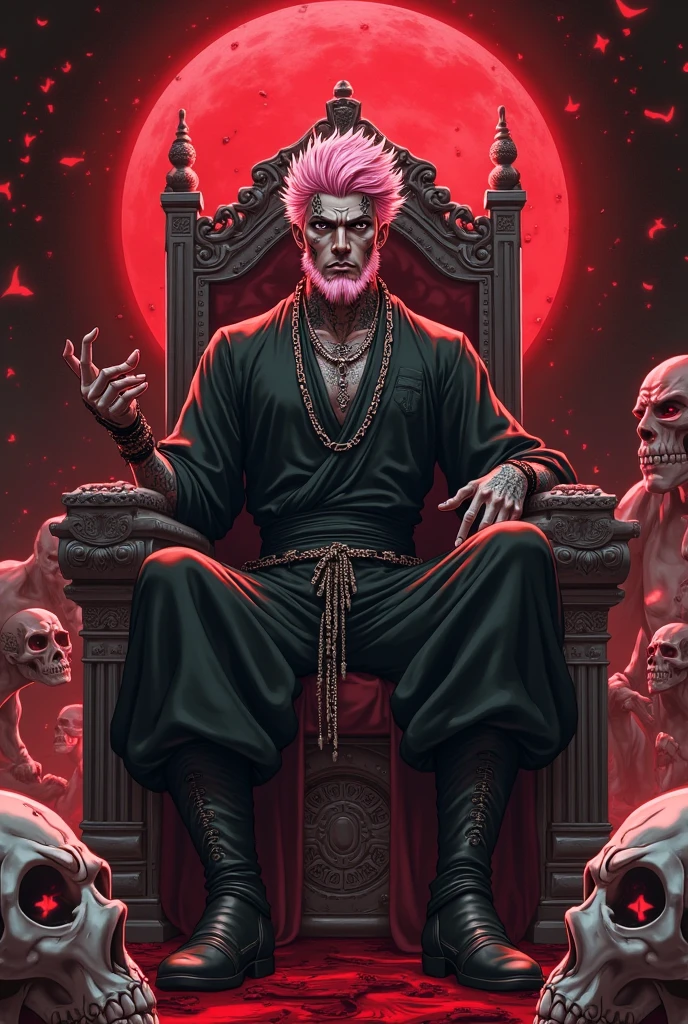 in the foreground is the lower part of the demon black legs bloody fists, (graphic novel style, dark novel style, comic style, 2d:1.5), (hyperrealism, masterpiece:1.4), (colourful, soft cinematic light:1.1), incredibly lifelike, Extremely high-resolution details, 8k, blood dripping, many dead monks in kashaya (lies) with their eyes closed in a blood, blood everywhere, night, outside a Buddhist temple, fire, blood, bald, ((lying on their backs)), (the monks lie bleeding),
