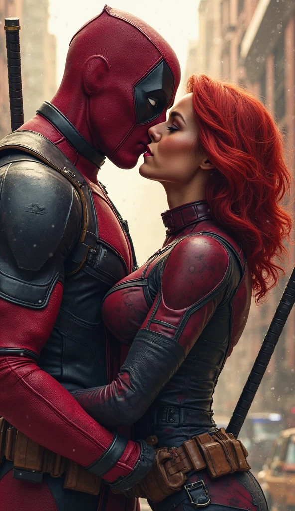 Deadpool and Scarlett Witch having sex 