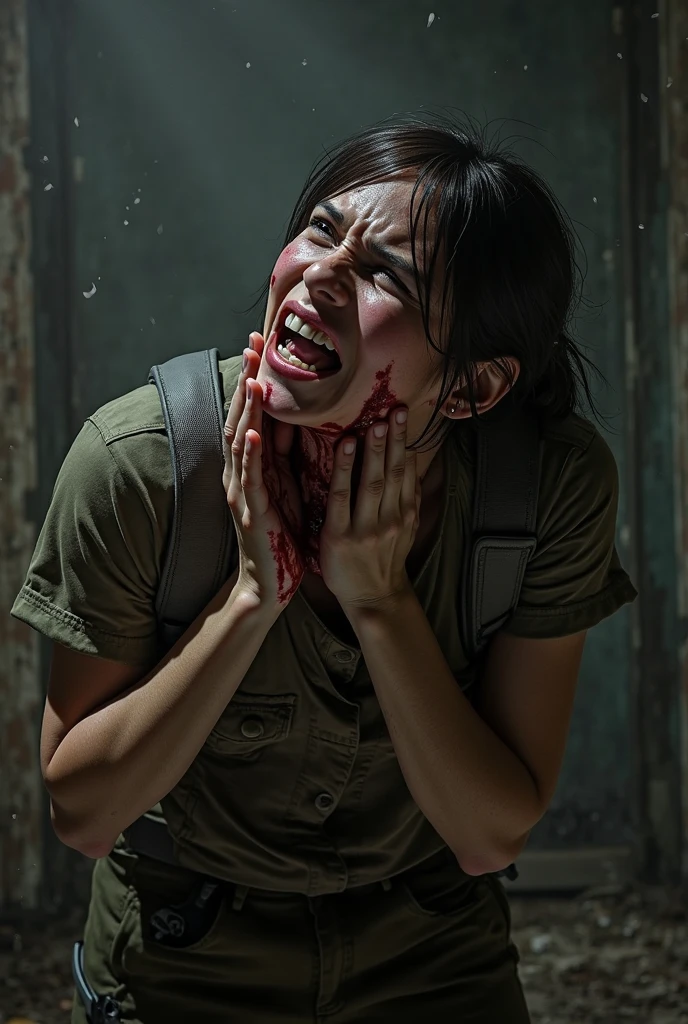 (Female Zombies), 美丽的面容、Tattered ruined clothes, Rotten skin, Dirty muddy hair, Blind, Wide Angle, detailed environment, Detailed background, Highly detailed, Convoluted, Detailed skin, Natural colors, professionally color graded, Photorealism, 8K, Moody lighting,Background is living room