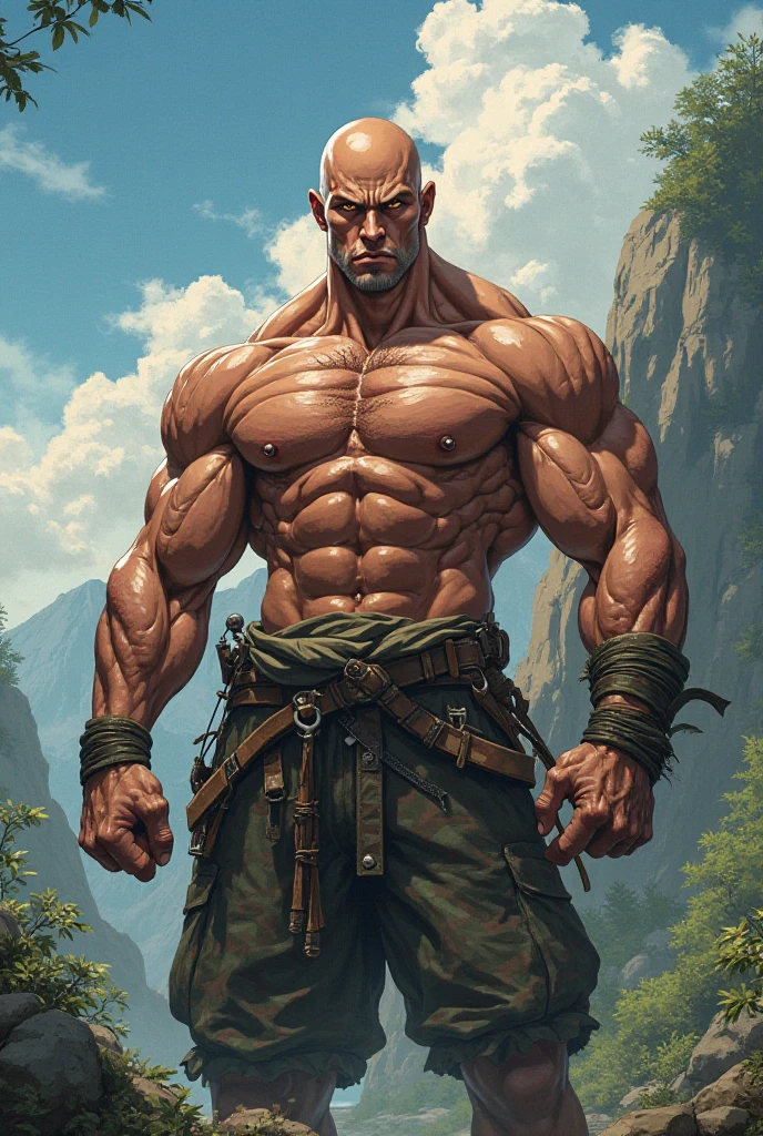 Create a tall, strong, muscular Korean , a little tanned with a scoundrel smile , slightly square face , military style hair