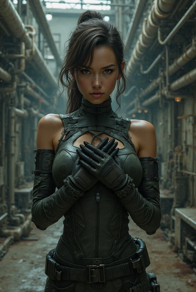 (Marvel's Black Panther, based on the costumes from the Marvel films), (work of art), (ultra detailed), cinematic, (8k resolution), (extremely detailed and technological), Abstract expressionism painting "Hyperion", Black Panther Goddess , technological armor, swimsuit armor showing pussy, epic technological image, epic posture, legendary, crouched posture with hands on the ground, flexible body, legs spread sexy. dark environment, digital painting, concept art portrait of the character, (sexy female body with curves, ((face completely covered using black panther mask, sharp panther teeth)), glowing energy, gold details, impressive cleavage, very open, (extremely long and beautiful natural breasts, large, breasts popping out of the cleavage, dark nipples showing), Get close to emphasize the beautiful cleavage, close-up on the sagging breasts), the most beautiful and sexiest character of all.