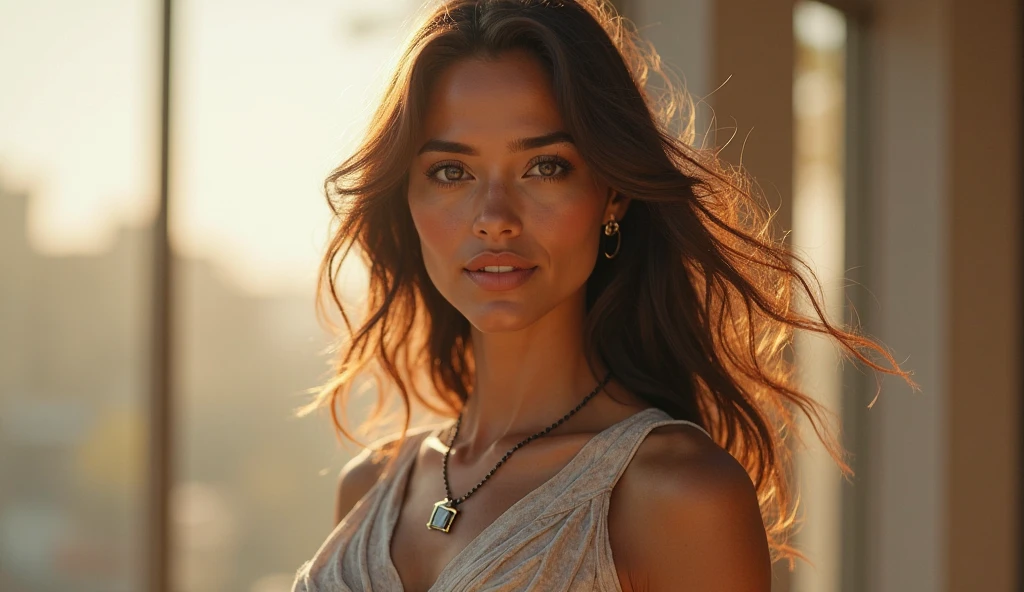 photo of (sh0hreh:0.99), a stunning beautiful young woman, hazel eyes, long messy windy light brown hair, closeup zoomed in tight crop portrait, on the hill with hot pink bra, hot pink robe and black sport shorts(Lighting-Gold:1.2) foreground objects background detailasterpiece:1.2) (photorealistic:1.2) (bokeh:1.2) (best quality) (color grading) (detailed skin:1.3) (intricate) (8k) (HDR) (cinematic lighting:1.3) (sharp focuessy windy hair