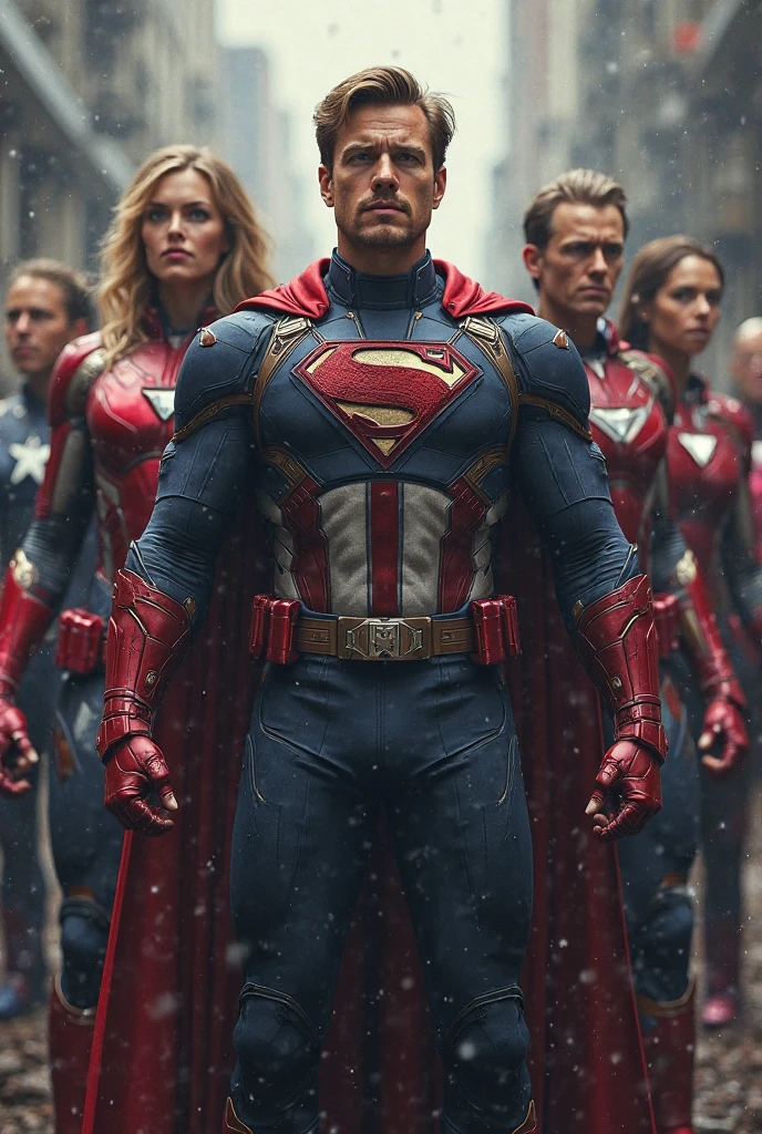 a group of marvel superhero characters, highly detailed, epic battle scene, cinematic lighting, dramatic poses, 4k, hyper realistic, photorealistic, masterpiece, (best quality,4k,8k,highres,masterpiece:1.2),ultra-detailed,(realistic,photorealistic,photo-realistic:1.37),muscular physique,intense expressions,dynamic action,vibrant colors,cinematic composition,dramatic shadows,powerful energy effects,advanced technology,futuristic setting