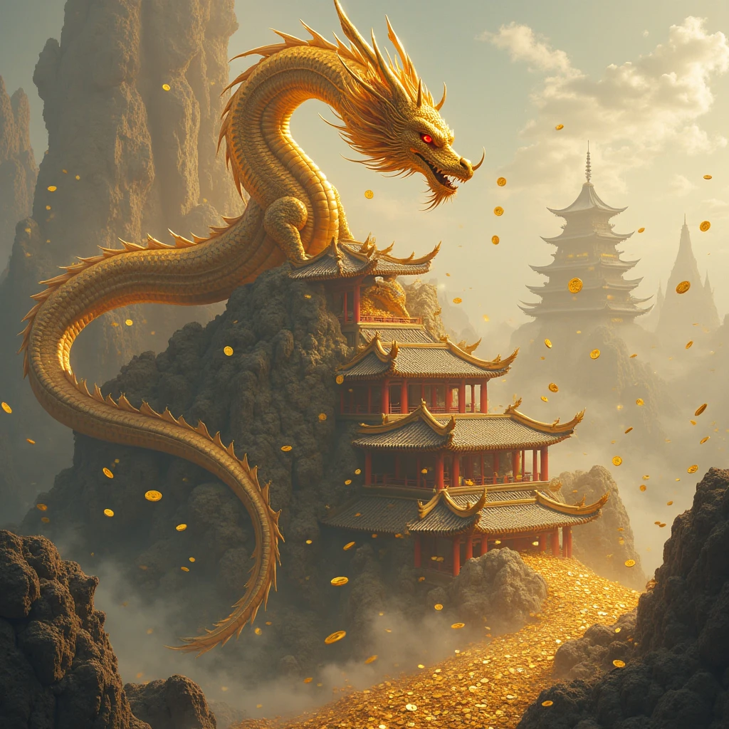masterpiece、(White background:1)、front、Golden Eyes、Chinese dragon made from white smoke、Temple in the background、Soaring in the clouds and riding in the fog、Digital art、indoor light and shadow、mist、gods々halo、long wavy body、upper body、fantastic、Wind、myth、high quality、The content is very detailed、masterpiece、epic、Particle Effects、Dynamic effects