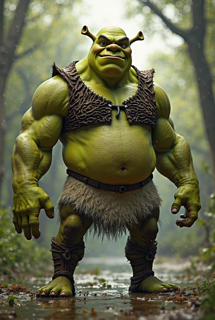 a male elf, eyes, pointy ears, erected, FAT stomach, dominant, head up, strong and fleshy upper body, lines of movement. ultra detailed, shorts, belly button
