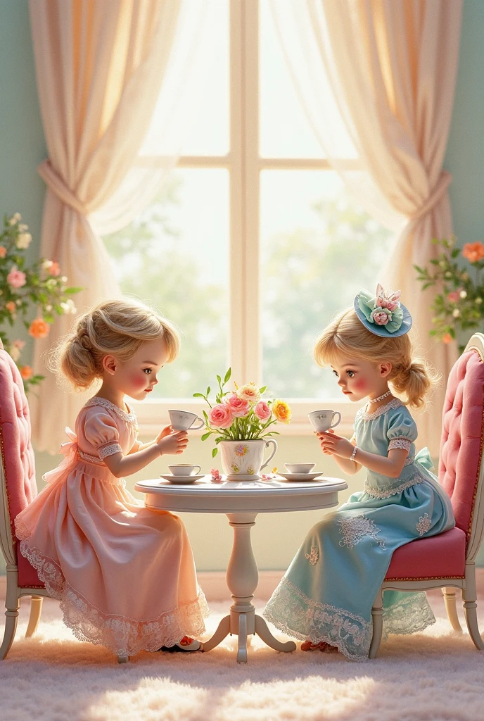 The 3 Tea Spillers,  3 girls wearing white dress