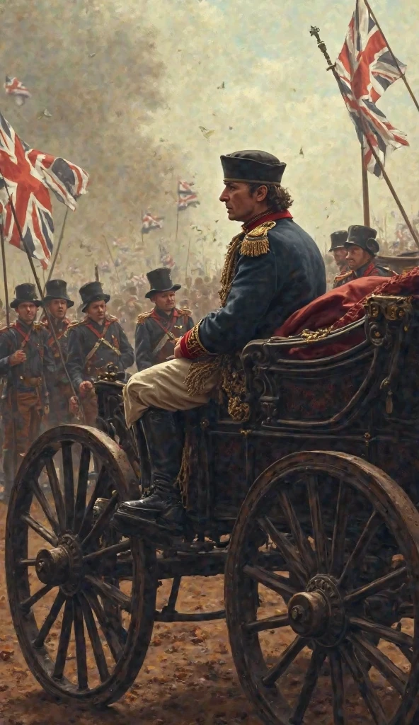 King with his sword on horseback