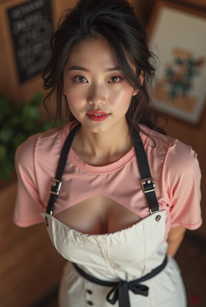 ((super high quality、High resolution、masterpiece、 Anatomically correct、Super detailed photos、Ultra-realistic photos、 Highest quality))、(2girls)、looking at viewer、((cowboy shot))、(from front)、(huge breast)、Small waist、Detailed face、Perfect figure、、(short hair)、((flashing brassiere:1.2))、((takeing off upper cloth))、(Pull the shirt down to the shoulders:1.3)、、Luxury hotel room with night view