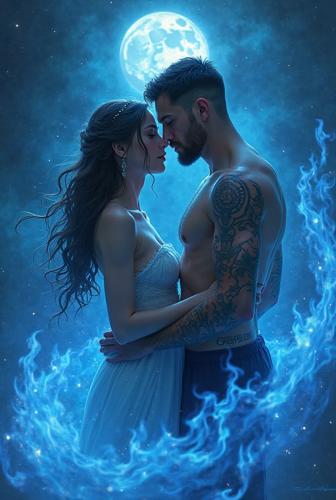 Female magic enchants a naked man