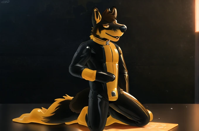Wolf is wearing a motogp racing suit, sharpening 4k motogp racing suit, standing, show big dick, (erection), curved up dick, 4k dick, 4K(CUM), moaning face, 4k image, uhd detailed, at campfire, nice view, understanding image objects detailed, real image
