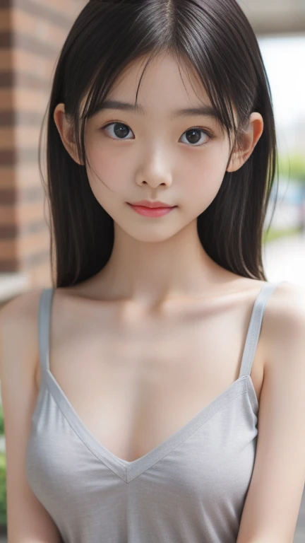 highest quality, RAW Photos, Realistic, face, Incredibly ridiculously beautiful girl, cute, Long Hair,ponytail,Depth of written boundary, High resolution, 超detailed, detailed, Very detaileded, extremely detaileded eye and face, Sharp pupils, Realistic students, Sharp focus, Cinema Lighting, flat breasts, small breasts, small,( small bust: 1.2), small bust, (slim, small, flat, small), thin, Delicate and sexy collarbone, (White shirt:1.2), (Lifting ワイシャツ to show off a small white bra:1.5))),