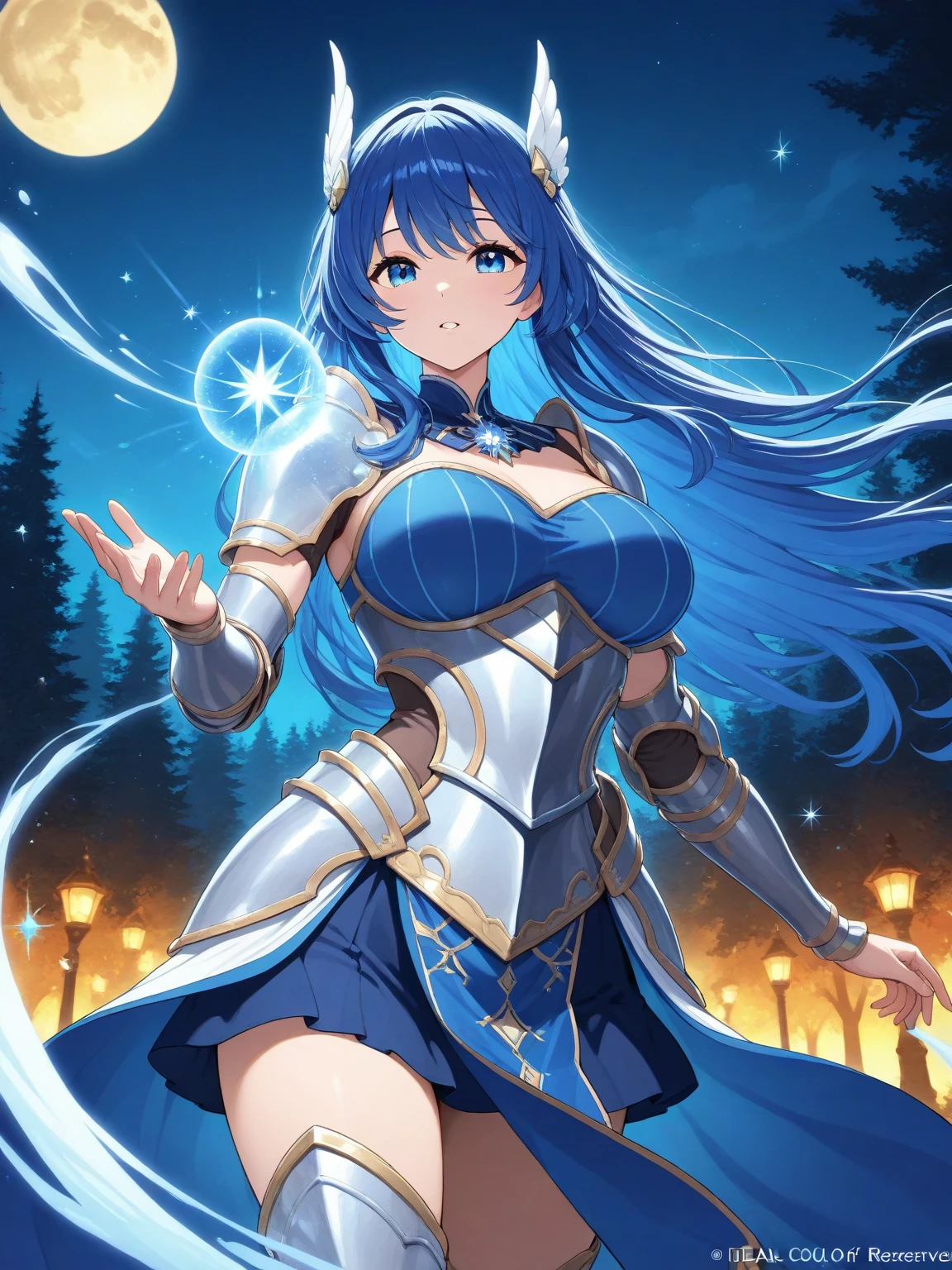 arme grand chase character dressed as a sorceress, anime style, featured character from the game