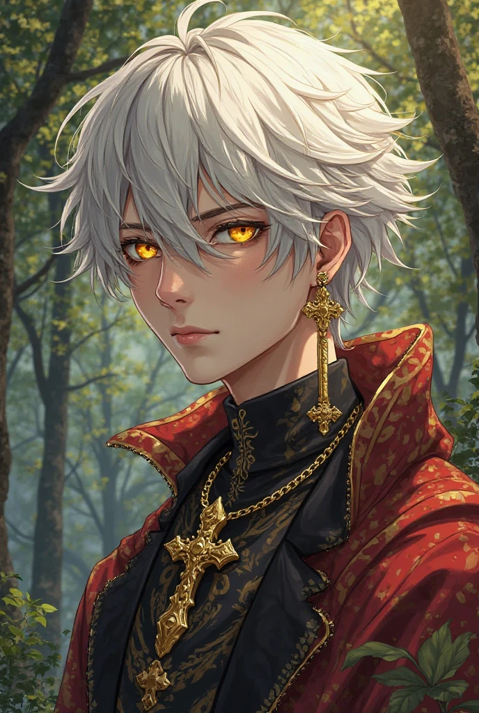 Realistic, (Masterpiece, Top Quality, Best Quality, Official Art, Beauty and Aesthetics: 1.2), Very Detailed, Fractal Art, Colorful, Most Detailed, Zentangle, (Abstract Background: 1.5) (1boy: 1.3), God, White Hair, Short Hair, (Glowing Red Eyes), Mysterious, (Magic), Ice, Handsome Man, Egyptian Style