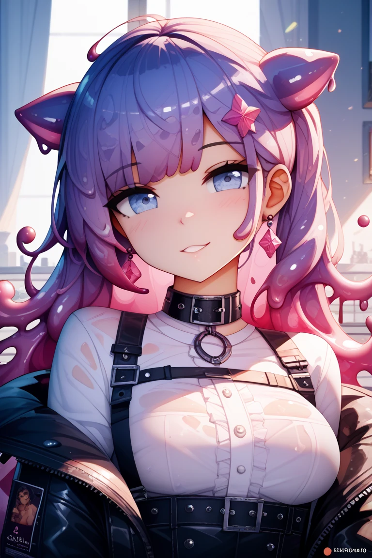 (masutepiece, Best Quality:1.3),Beautiful detailed glow,The best lighting,(((Best Quality,textile shading,ultra-detailliert))),the Extremely Detailed CG Unity 8K Wallpapers,Highly Detailed beautiful and aesthetic,(It is the highest high resolution), ,(Woman with cute face;1.5), (), (Outstanding quality), (Laughing Woman),(cute face), (Stop Neck White Latex Catsuit:1.5, latex shiny:1.5),(wearing tight suit:1.5, slick skin, Catsuit, Wearing latex, latex shiny:1.5, shiny metallic glossy skin, Glowing white color, latex outfits, , glossy latex suit, shiny:1.5,),(cute face),(Cute gentle face、Gentle face),(Gentle face)(Cowboy Shot:1.6),(blush:1.3),(),(),(),(rainbow-colored hair:1.3),