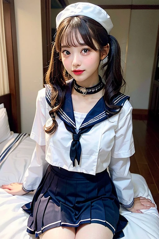 ((Superior Quality, 8K, tmasterpiece: 1.5))、Japan schoolgirl、18year old、Pubic area is clear: 1.2,、Perfect Body Beauty: 1.4、((high-school uniform、Red Check Ribbon:1.5))、Check skirt、cleavage of the ??????、Country house、sofas、sleep、Thigh opening、(Lace white panties、Show panties:1.5)、???? upper eyes、Cute smile