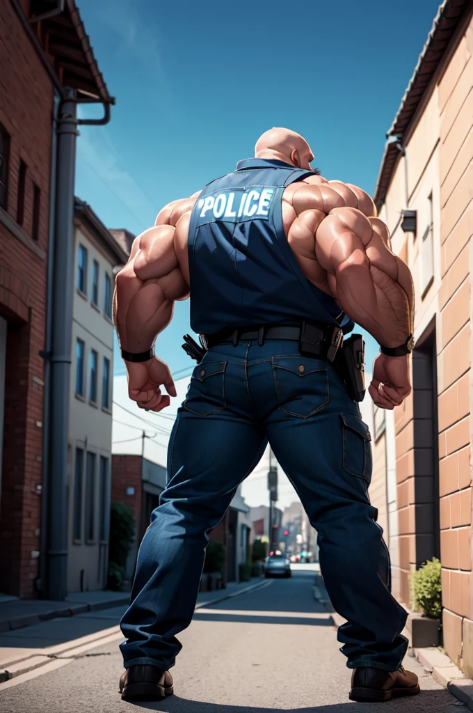 Huge muscular man opens his mouth,Scream。, Sitting paralyzed,大量巨粗壮的触手缠绕高大的巨人bobby,Huge Cthulhu tentacles entwine,He is wrapped in thick tentacles,character design(生化危机 - Chris Redfield,Chris Redfield),Wearing police officer uniform,bobby,Regular symmetrical texture pattern,Sitting in the open air among the ruins of the city, Bright sunlight shines on the body,Monster trapped in giant Cthulhu tentacles suppresses grief,Deep and charming pupils,Male heroes,heroic masculine pose,Tall and burly,musculous!Sexy and attractive leg muscles,tall, Burly, and strong, Wearing police officer uniform, Super gain and cool, commission for high resolution, Big feet fucked thickly,Charming strong man,Bright sunlight shines on the body,Reflective and shiny