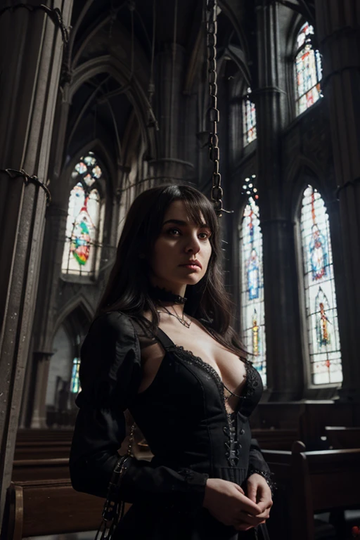 45 years old smiling Bettie page Nun ,(( ponytail Black hair)), (( incredible clear blue eyes)), flirting with the camera, red lipstick,joli maquillage naturel, wearing elegant nun cloth clothing, cape, black long maxi-skirt (black long maxi-skirt:1.2)) flirting with the camera, ((black gloves)), ((praying on her knees, hands joined togehther,, in front of me in a old church)), ultra realistic, art conceptuel, elegant, Very detailed, complexe, sharp Focus, depth oF Field, F/1. 8, 85mm, (((proFessionally color graded))), bright soFt diFFused light, (volumetric Fog), tendance sur Instagram, hdr 4k, 8K