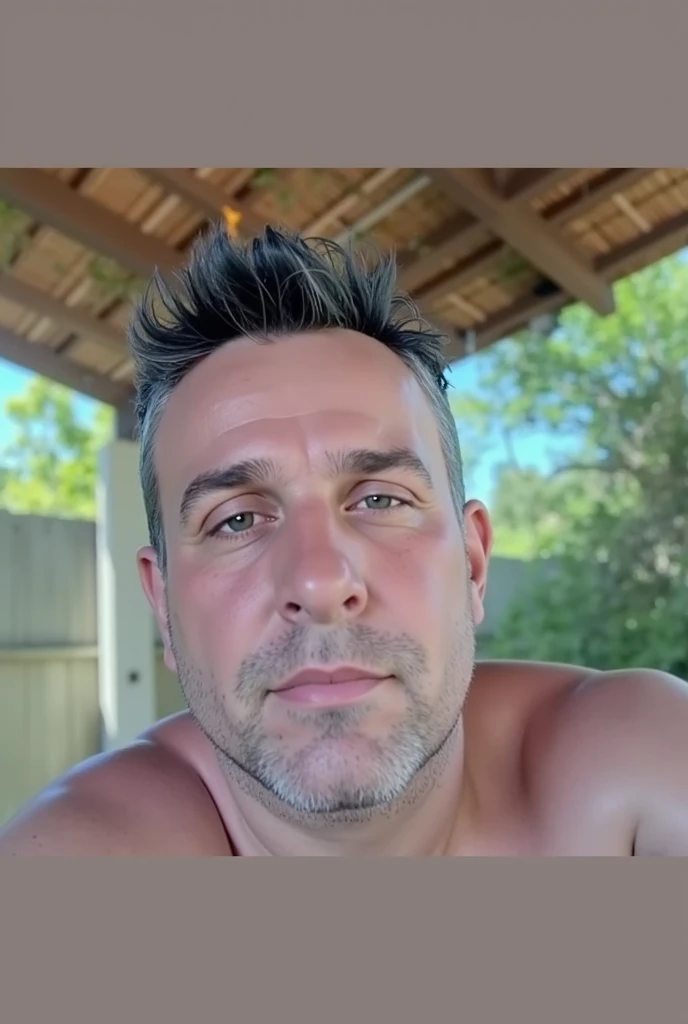 there is a man sitting on a porch with a drink in his hand, 4 0 years old man, 4 0 years old man, 40 years old men, 4 0 yo, fotografia de perfil, Bali, caneca : :, fotografia selfie, imagem do avatar, barbeado limpo!!!!, Carregado, david rios ferreira, fotografia, 4 0 yo, Davi A, barbeado limpo