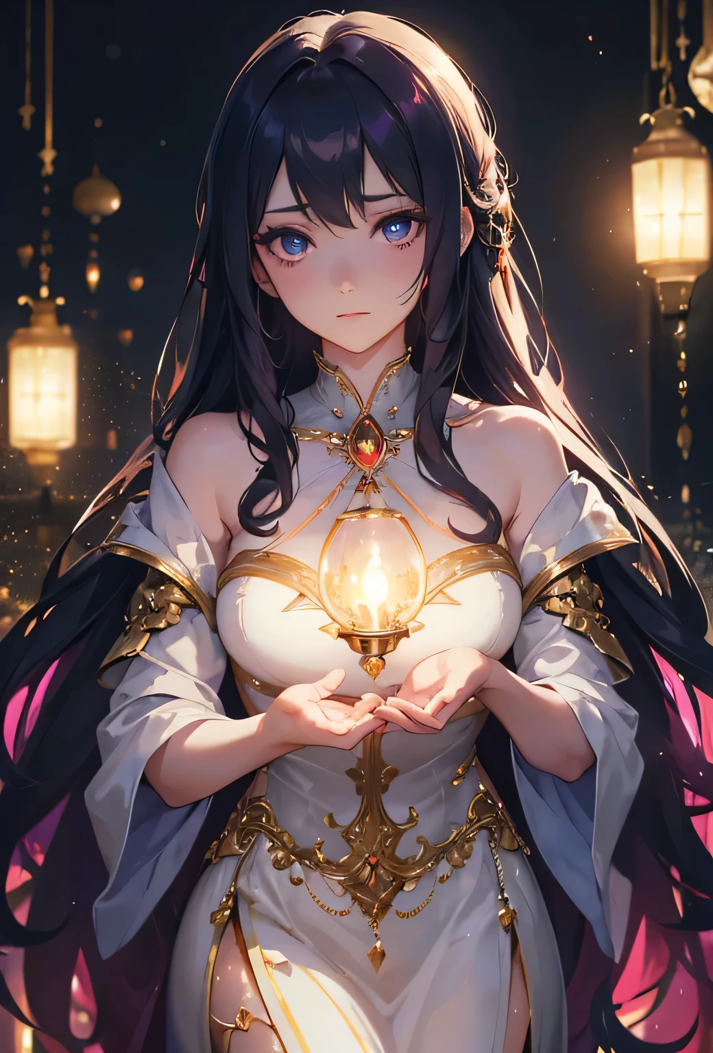 ((highest quality)),(Ultra-high resolution),(Super detailed new),(Detailed Description),((The best CG)),(A masterpiece),Ultra-detailed art,A wonderful new art form,(Art with precise detail:1.5), The summer constellations shine, Fun evening, Light Melody, Candles that light joy,
