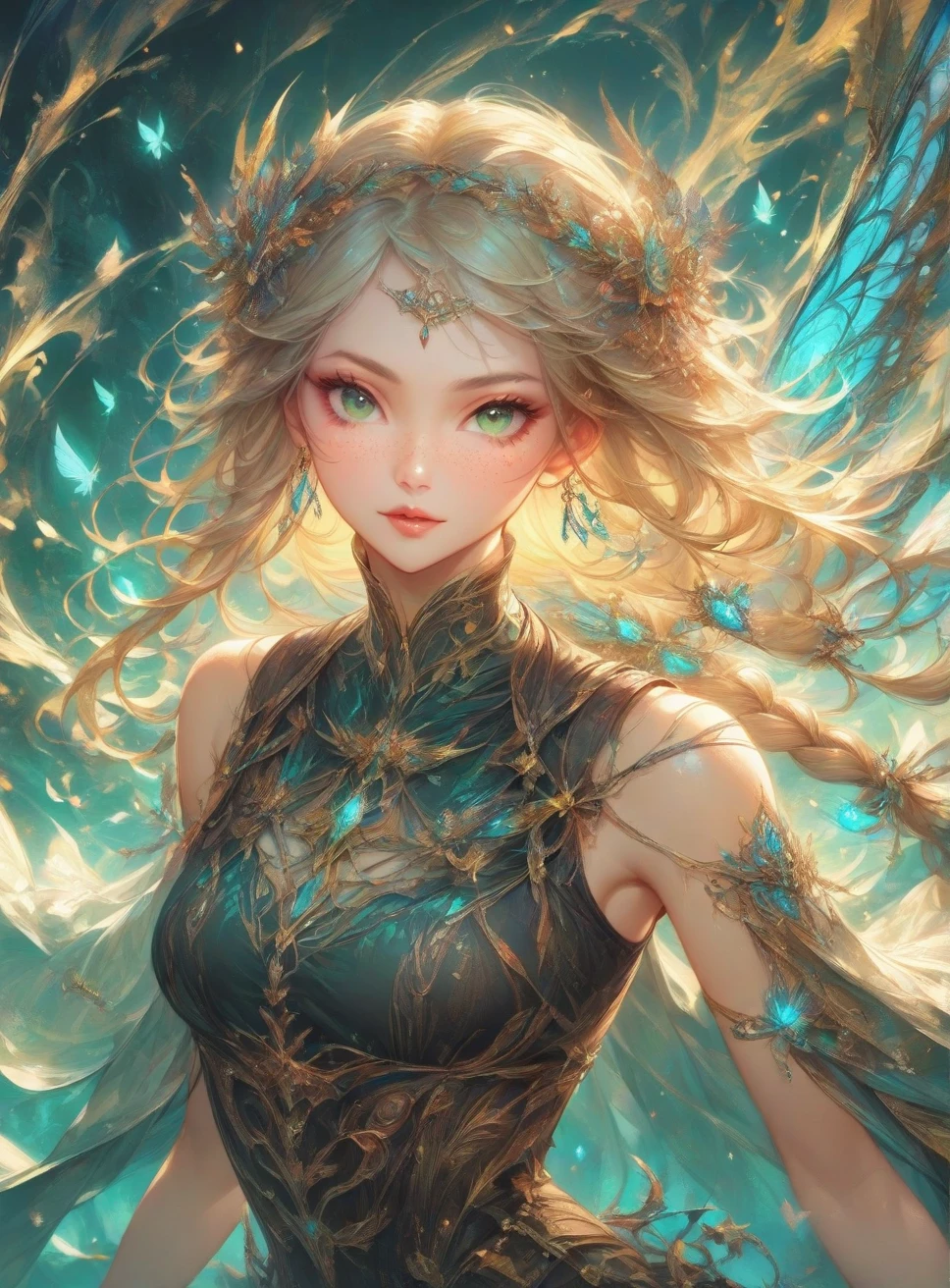 absurderes，A high resolution，ultra - detailed），1woman，a matural female，Older，long whitr hair，blond hairbl，Turquoise eyes，By bangs，longer sleeves，White Greek long dress，Fine eyes and detailed face，Very detailed CG Unity 8k wallpaper，Complicated details，Overlooking, 独奏, The upper part of the body, 详细的脸, A determined expression, Bronze Age, (Ancient Roman theme:1.1), Roman mythology, Ancient Roman height, Roman Republic, Pompey, Aqueduct, the god of war, White Jane Nail, ancient themes, (Prosperous Civilization:1.1), Original white marble, (intact:1.1) mediterranean vista, valley in the background, majestic atmosphere, Floating bronze particles,, sportrait, The whirlpool of the wind