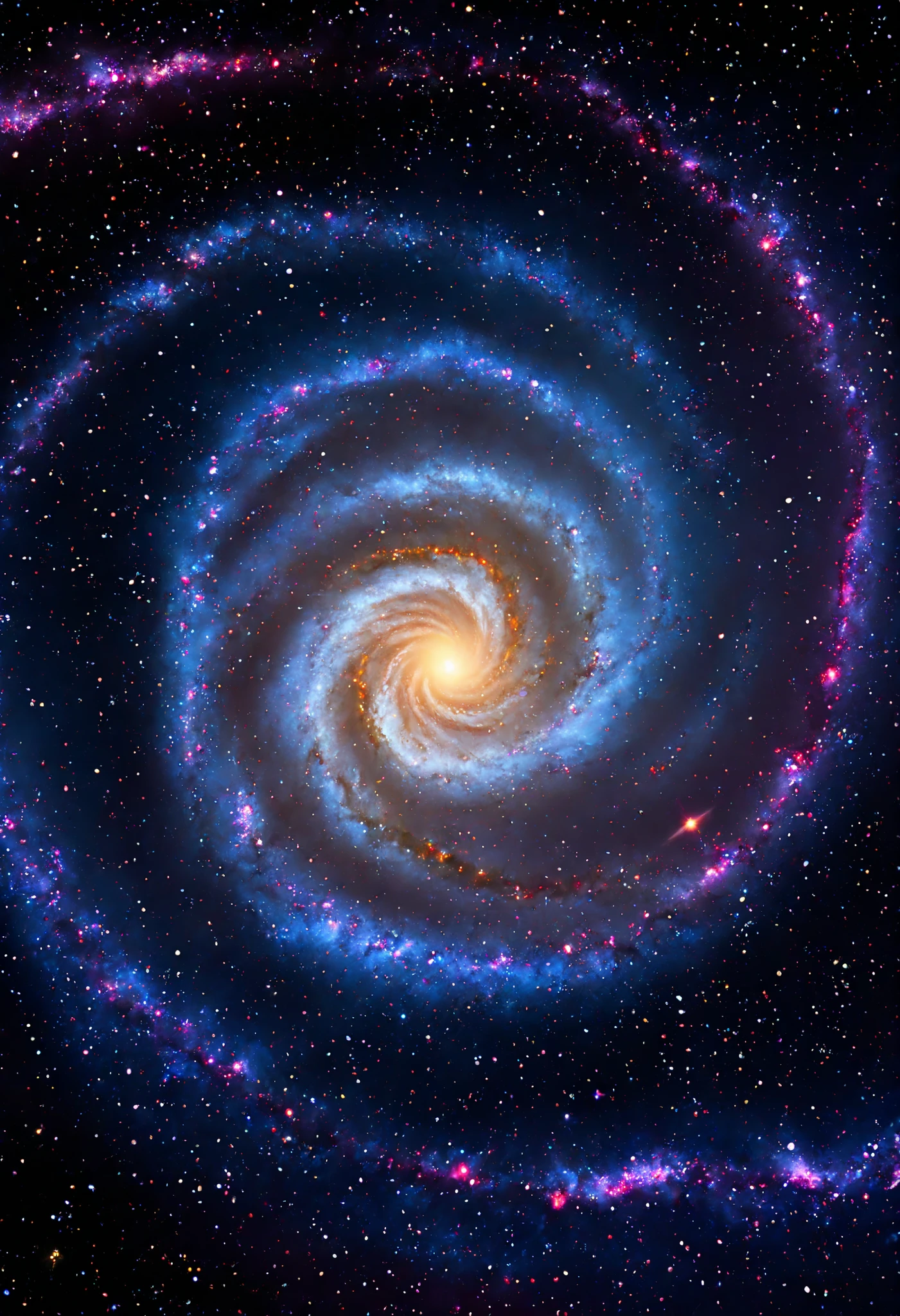 ultra detailed, absolutely resolution, masterpiece, spiral galaxy, cosmic rays, electromagnetic waves, sparks, various effects