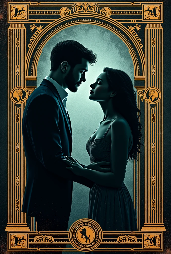 A capa ideal para o livro "Intertwined Destinations" deve ter um fundo escuro e sofisticado, such as a shade of dark blue or charcoal. No centro, Draw stylized silhouettes of a couple in a romantic pose, showing them hugging or dancing. Add touches of sparkle or metallic textures for a touch of luxury. You can also include fashion-related symbols, como um desenho de tecido, to represent the main character's passion for fashion. Use a stylish font to write the title "Intertwined Destinations", and the author's name at the bottom in a simple, readable font.