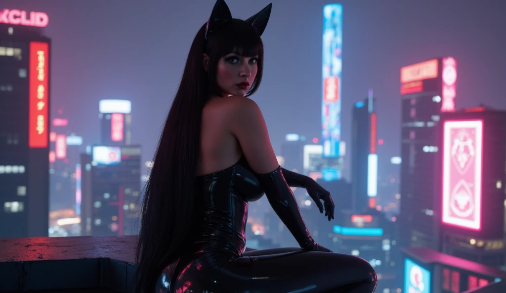 Goddess, dramatic pose, a beautiful anthro black pony girl with black hair, gorgeous detailed eyes, uncomfortable, awkward, blushing face, ethereal gown, transparent flowing fabric drapped over her, laying on a bed looking out over a panoramic futuristic cityscape, dramatic lighting, highly detailed, 8k, ultra-realistic, cinematic, intricate, mist swirling around her,
