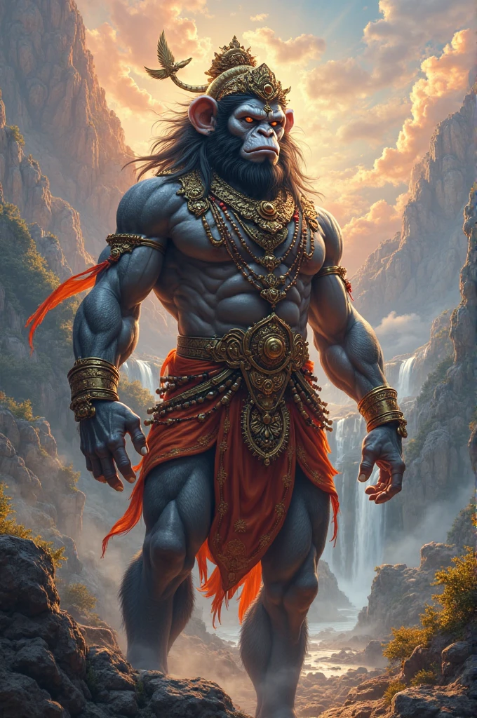Lord Hanuman blue eyes image. Not light blue eyes 